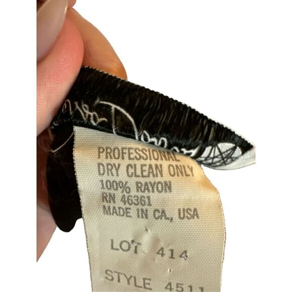 Vintage 70’s Chessa Davis USA Black Floral 2 Piece Long Maxi Dress sz 4 Women's - Picture 7 of 7